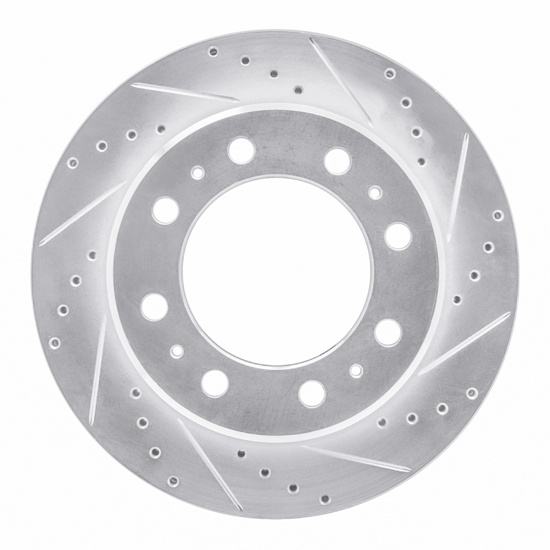 Dodge Ram 2500 Brake Rotor (1) - Rear Right - R1 Concepts - Drilled & Slotted - Silver - `09-`25